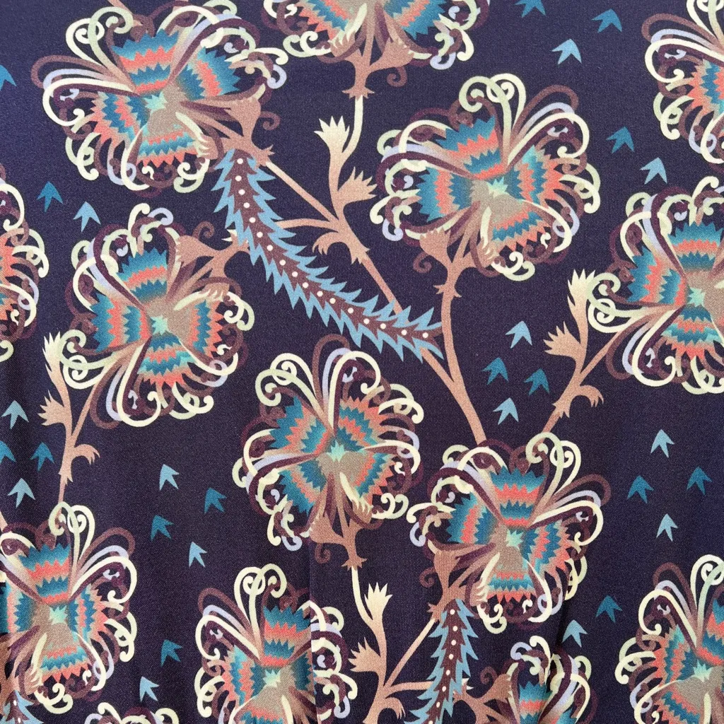 Brooks Brothers Black‎ Floral Viscose Silk Blend Long Sleeves Dress XS - Image 5