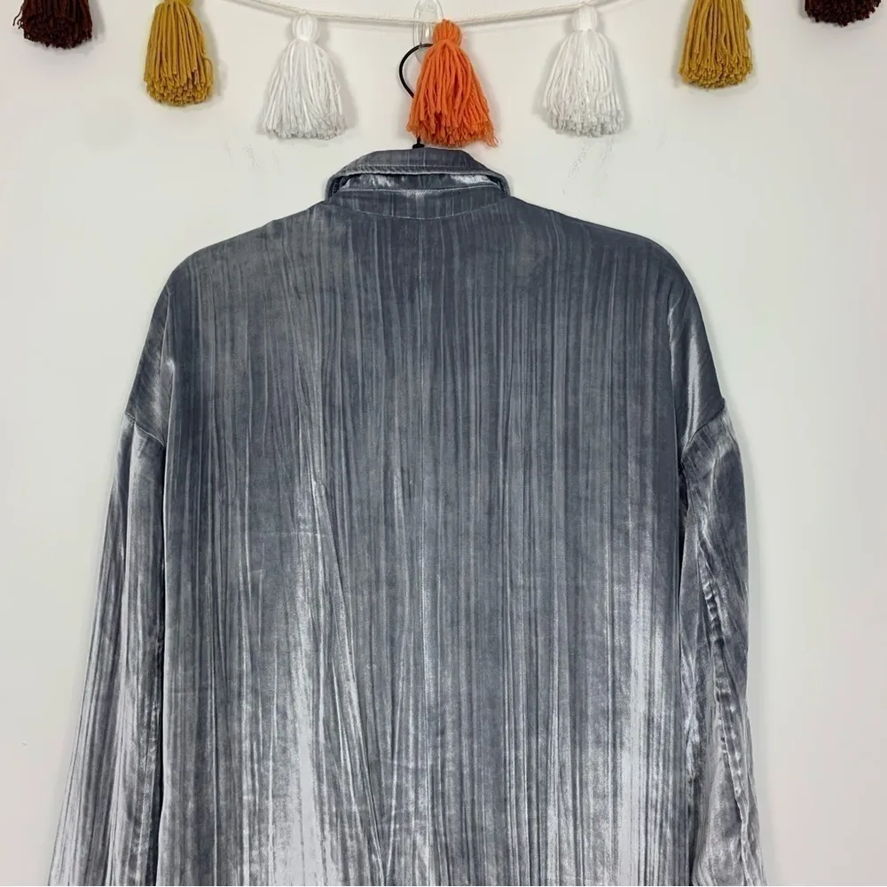 J Brand Gray Velvet Silk Blend Duster Jacket Size XS - Image 10