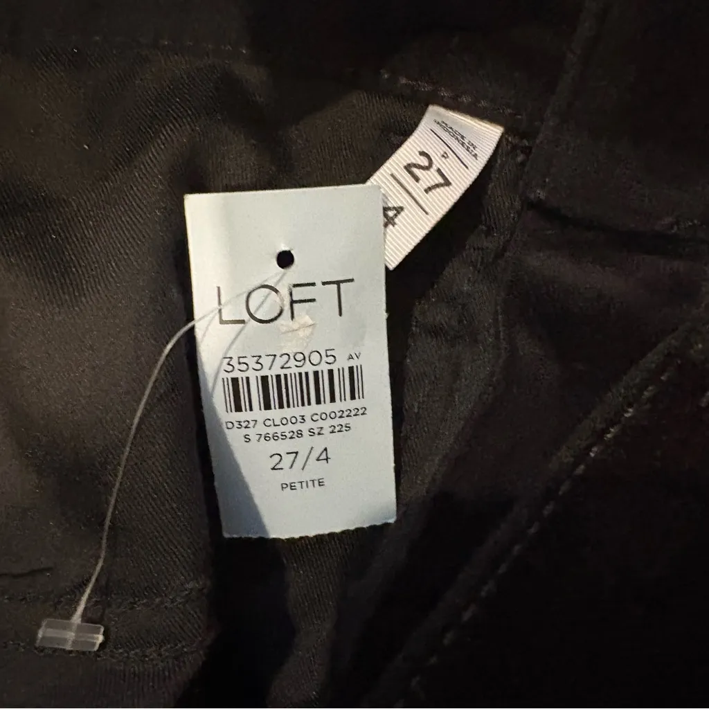 NWT, Loft Five Pocket Slim Flare Pants in Black Velvet, Sz 4/27 Petite - Image 14