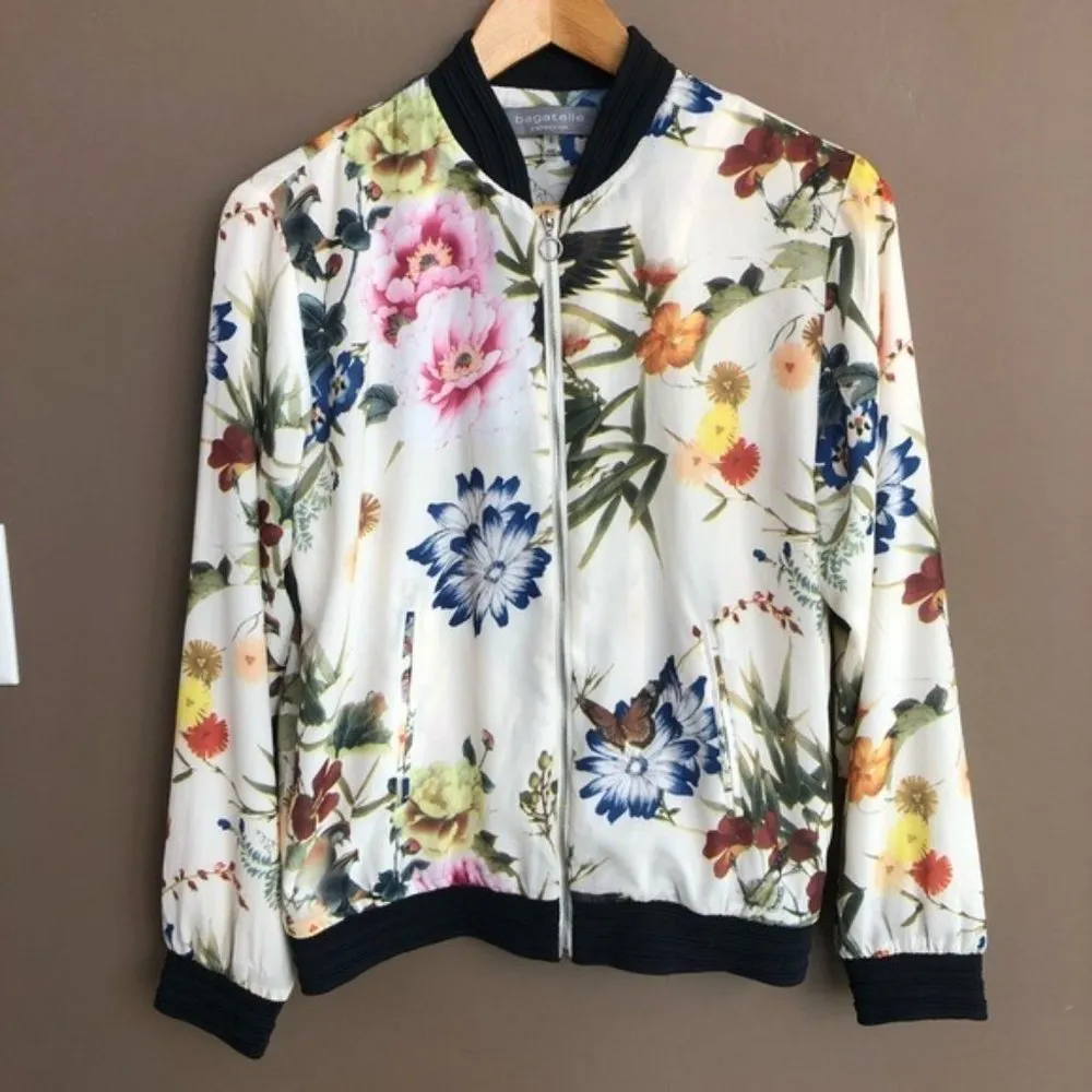 Bagatelle Collection‎ Floral Bomber Jacket Small - Image 3