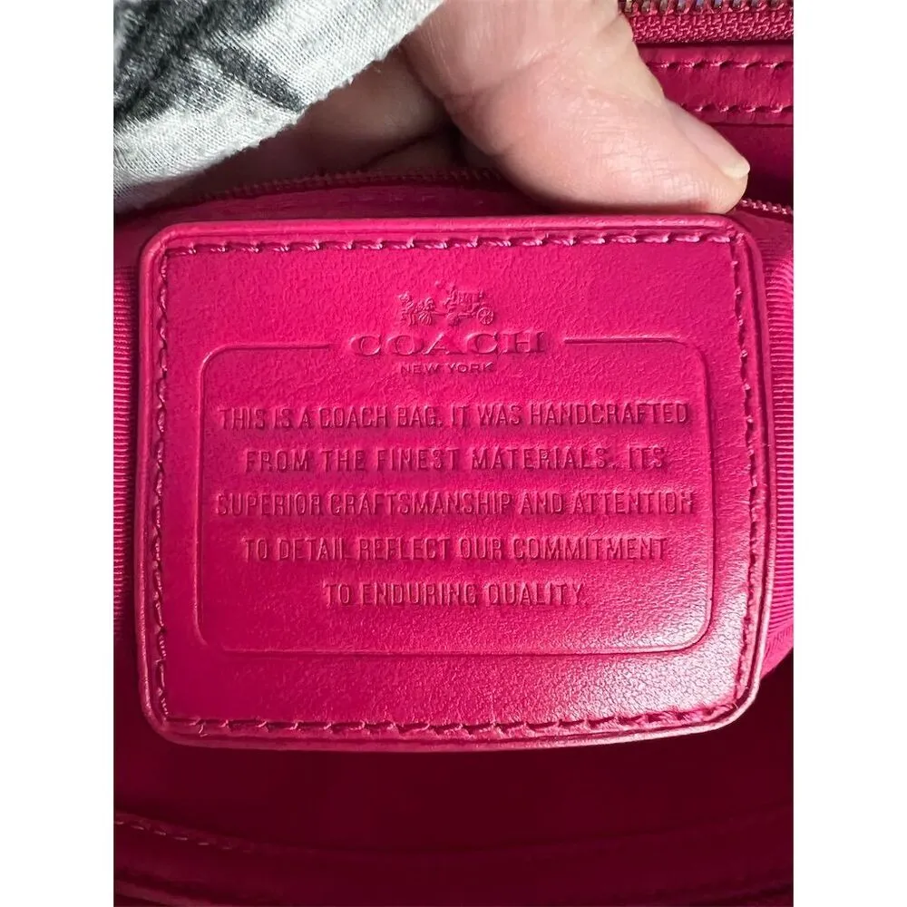 Coach Colette Pink Ruby Leather Shoulder Bag w/ Detachable Strap - Image 10