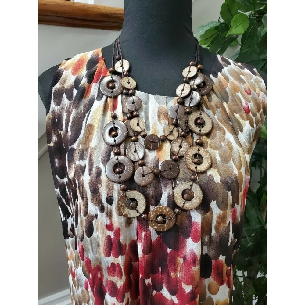 Madison Women's Multicolor Polyester Sleeveless Round Neck Knee Length Dress 12 - Image 2