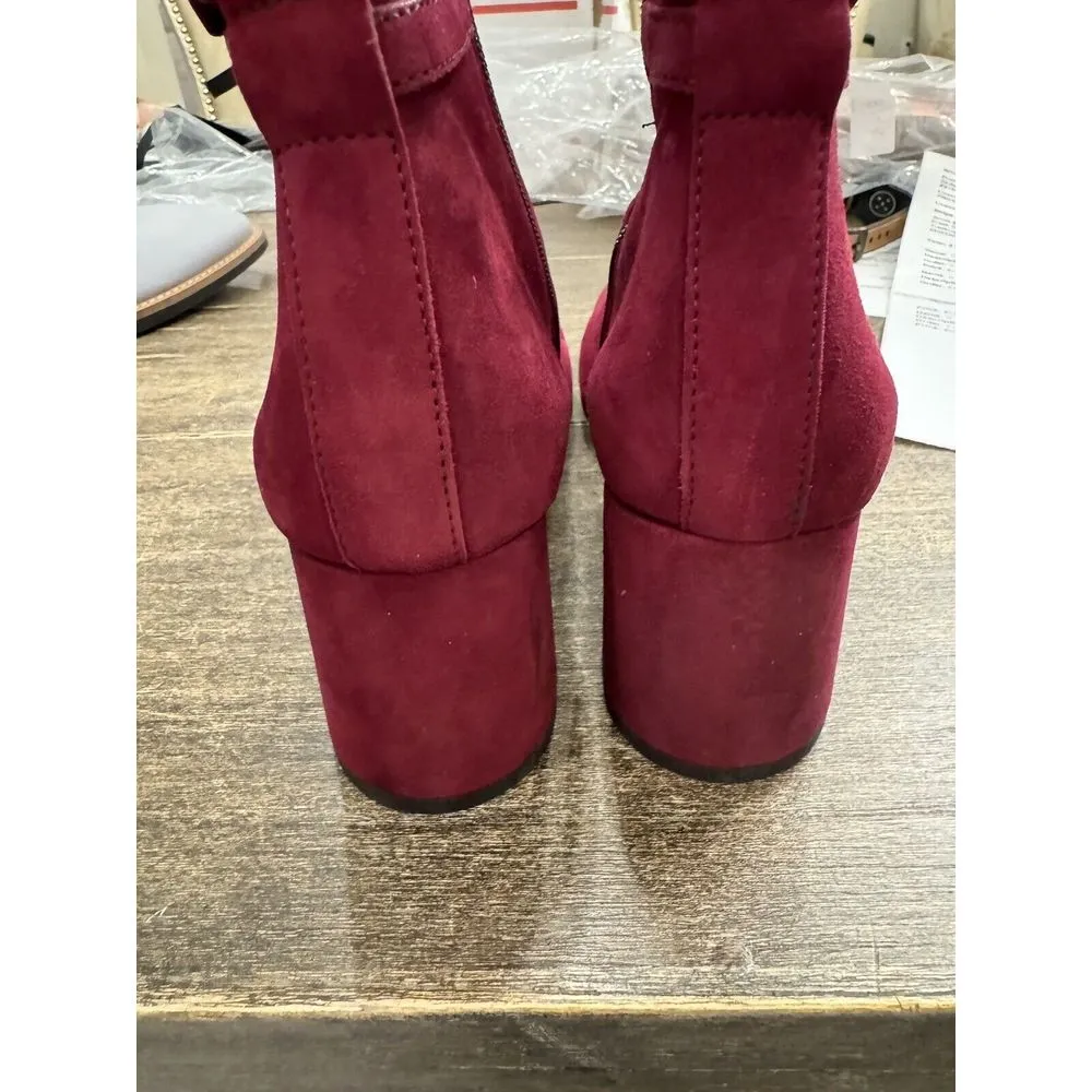 Paul Green Sydney Women's Ankle Bootie US 7 UK 5 Burgundy Austria Red Suede‎ - Image 7