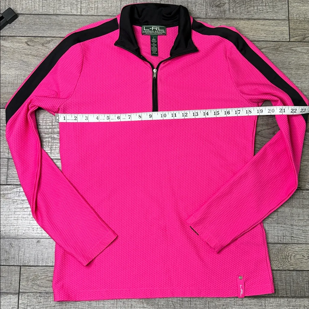 Ralph Lauren Active Pink and Black Zip Pullover - Image 4