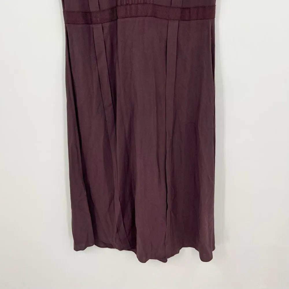Theory brown cap sleeve silk tie waist pullover dress Bergdorf Goodman size 6 - Image 2