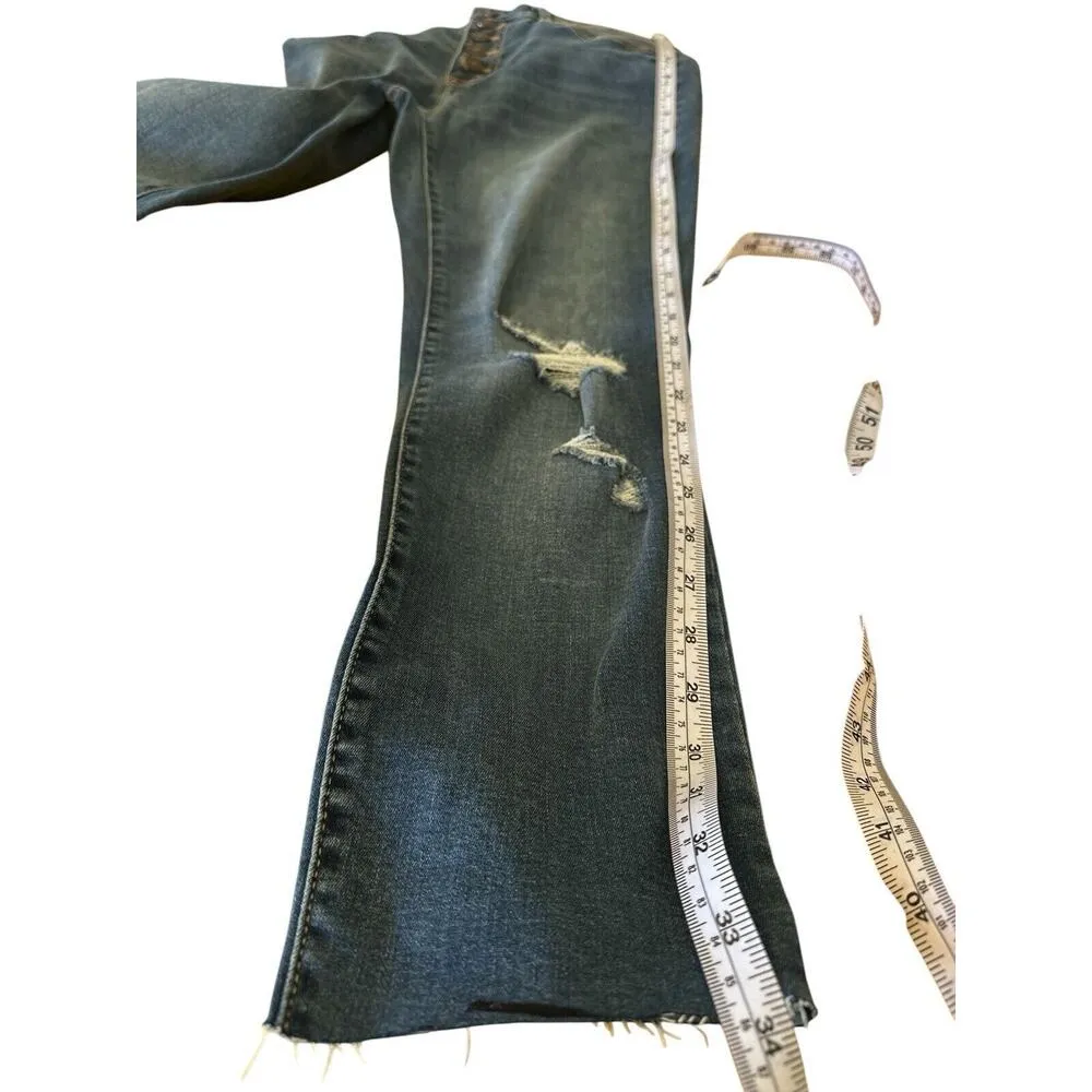 Rewash Jeans Women's 7 /28Blue Denim Skinny High Rise Vintage Reunion Distressed - Image 4