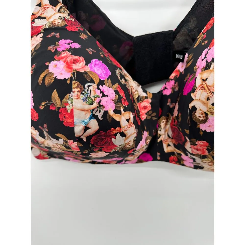Torrid Dream Wire-Free Bra Women 44DDD Black Floral Cupid Comfort Everyday - Image 3