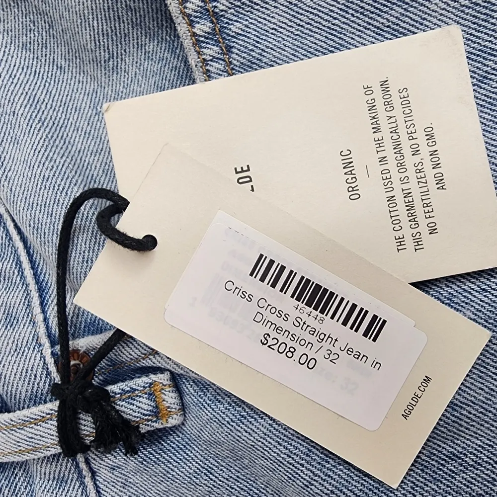 Agolde Criss Cross Straight Jean in Dimension size 32 NWT light wash - Image 8
