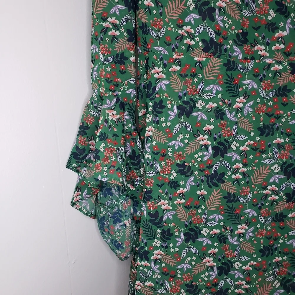 NWT The Fifth Label Viridian Long Sleeve Wrap Dress in Jade Floral Bloom XL - Image 5