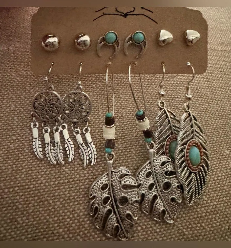 Western Earrings Silver - Image 2