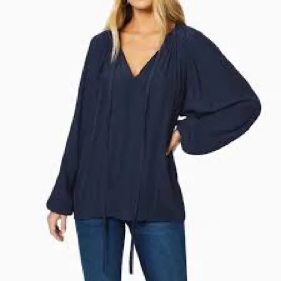 0078. $395 Ramy Brook Paris Long Sleeve Blouse - Image 2
