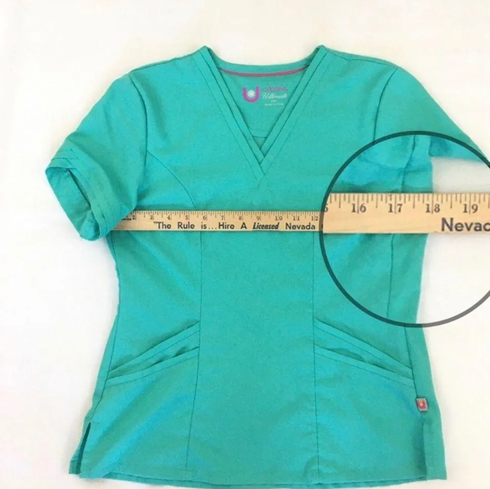 Urbane Ultimate Mint Green Scrub Top XS - Image 4