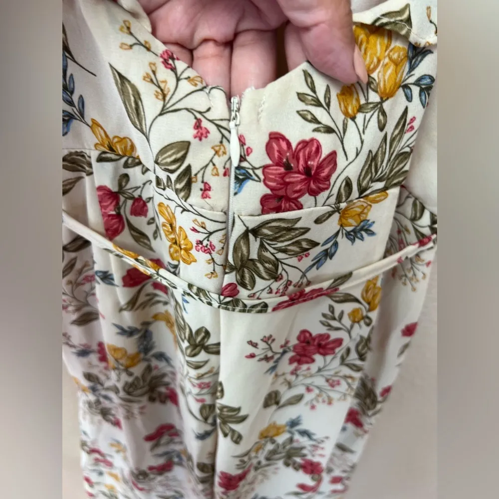 Saints & Secrets Floral Ruffle Hem Jumpsuit Size L - Image 8