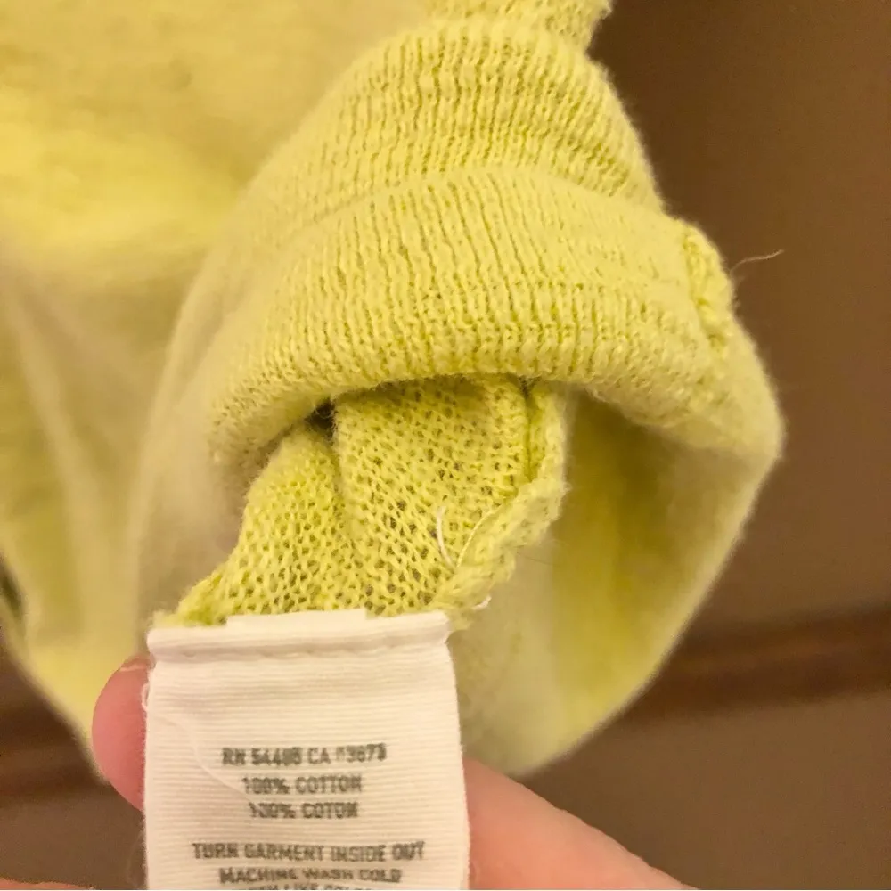 Aerie Button Front Short Sleeve V Neck Light‎ cardigan Neon Green Yellow XS - Image 4