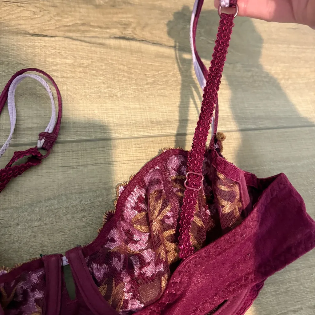 Aubade floral mesh sheer underwire bra purple 38B Size undefined - Image 3