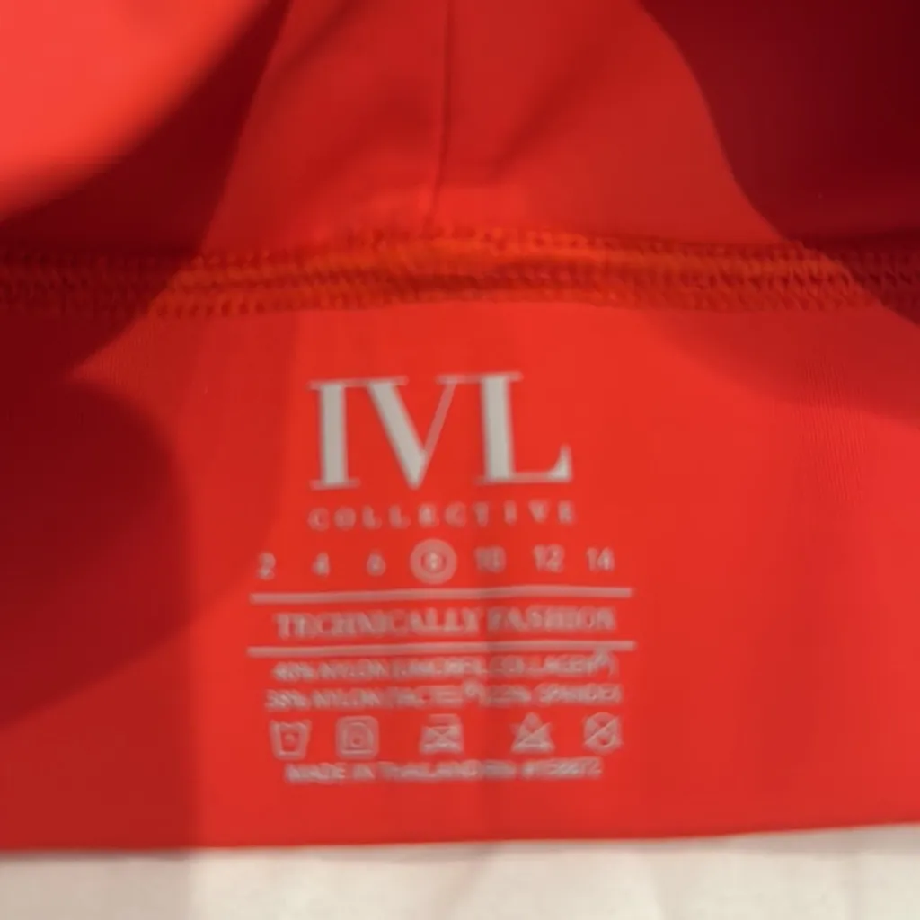 IVL Collective scalloped red leggings (10) and sports bra (8)set. No flaws - Image 9