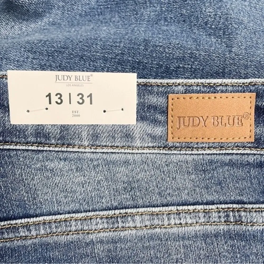 NWT Judy Blue Jeans Georgia Panel Inseam Flare Medium Blue Bellbottom Size 31 - Image 12