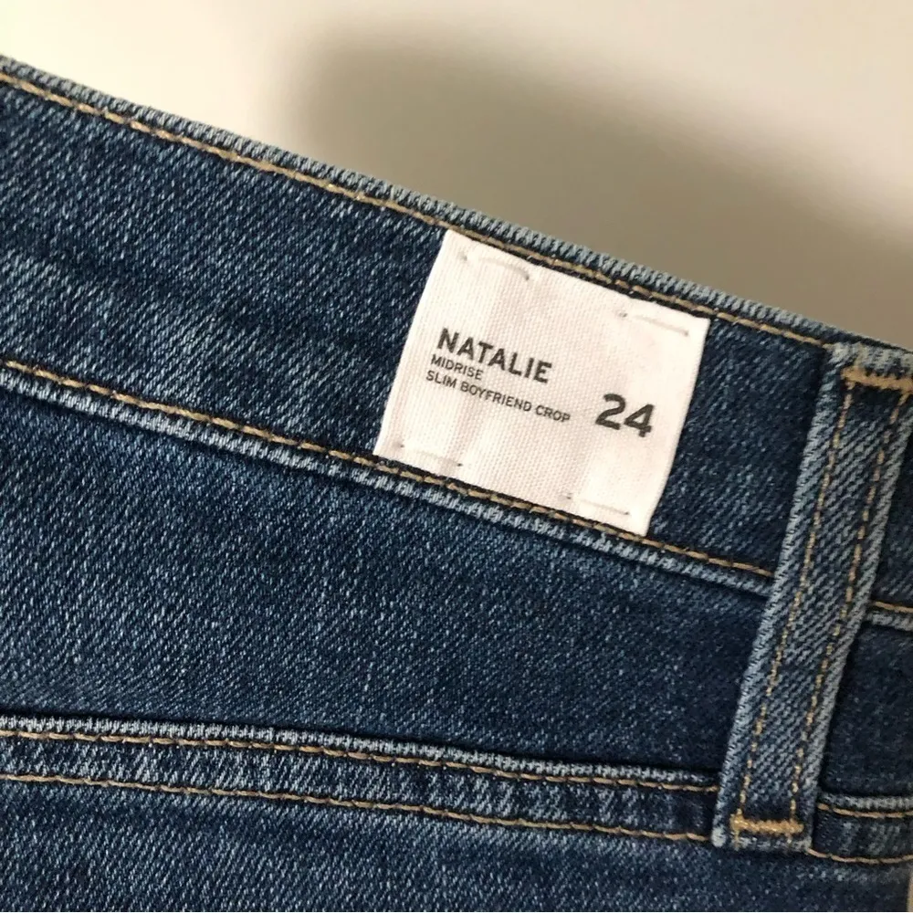 Hudson Natalie Mid Rise Slim Boyfriend Crop Jeans Distressed New 24 - Image 6