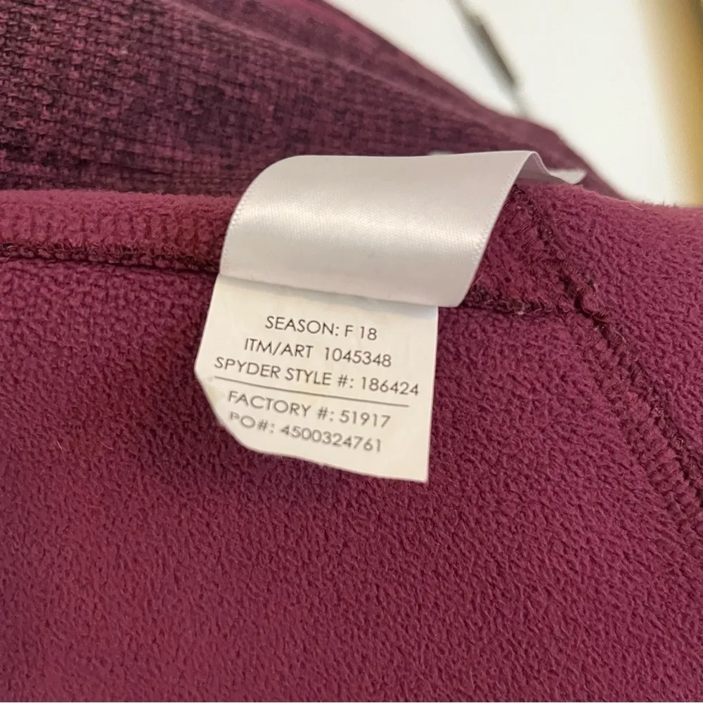 Spyder Endure Full Zip Core Mid-Weight Stryke Sweater Maroon Jacket Size S - Image 11