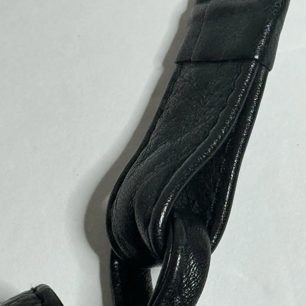 ORIGINAL BREE Black Leather Saddle Crossbody With Adjustable Strap - Image 13