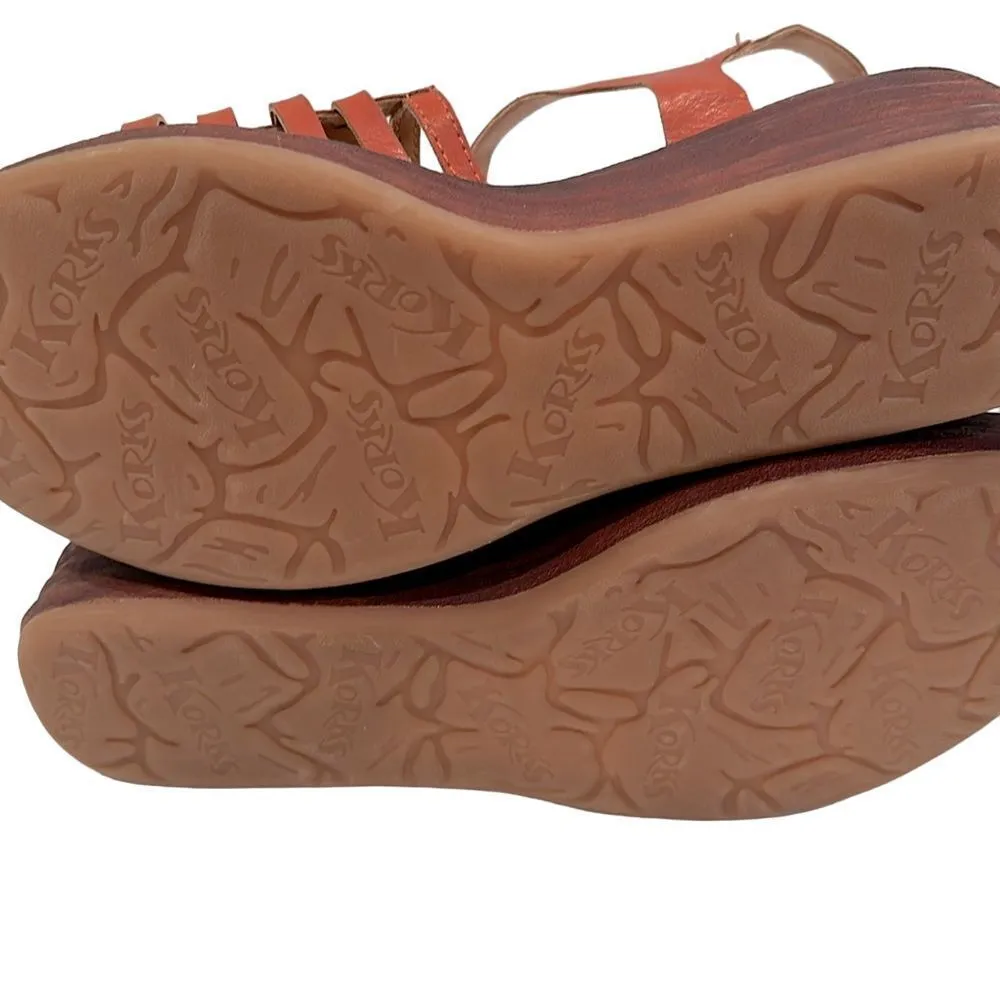 KORKS Marley Faux Leather Sandal Women's 11 Orange Upper Cushioned‎ Cork NWOT - Image 10