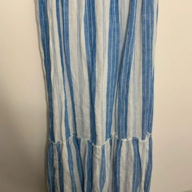 CP Shade Free People Isabella Stripe Linen Maxi Dress Blue White Size XS Womens - Image 9