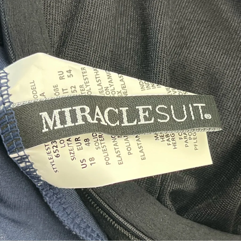 Miraclesuit Illusionist Plus Size Ursula Tankini Top Womens SZ 18 Midnight Blue - Image 4