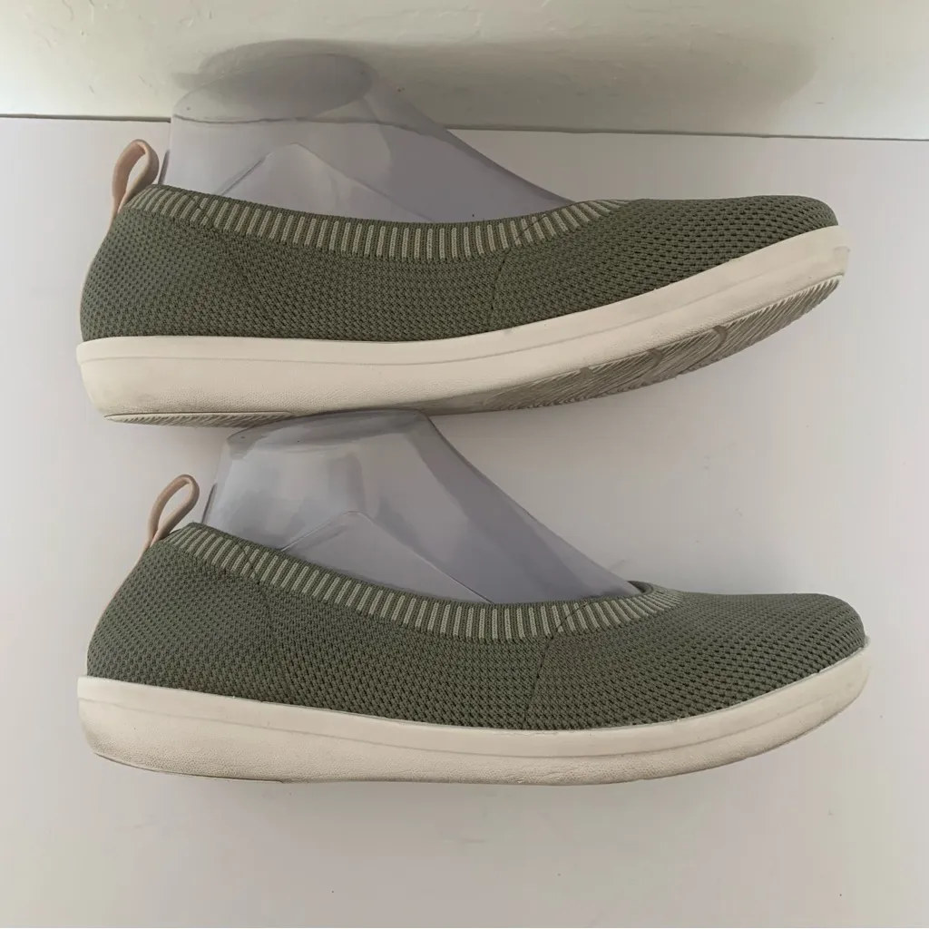 Clarks Cloudsteppers Ayla Paige Sage Green Knit Slip On Flats Size 8M - Image 8
