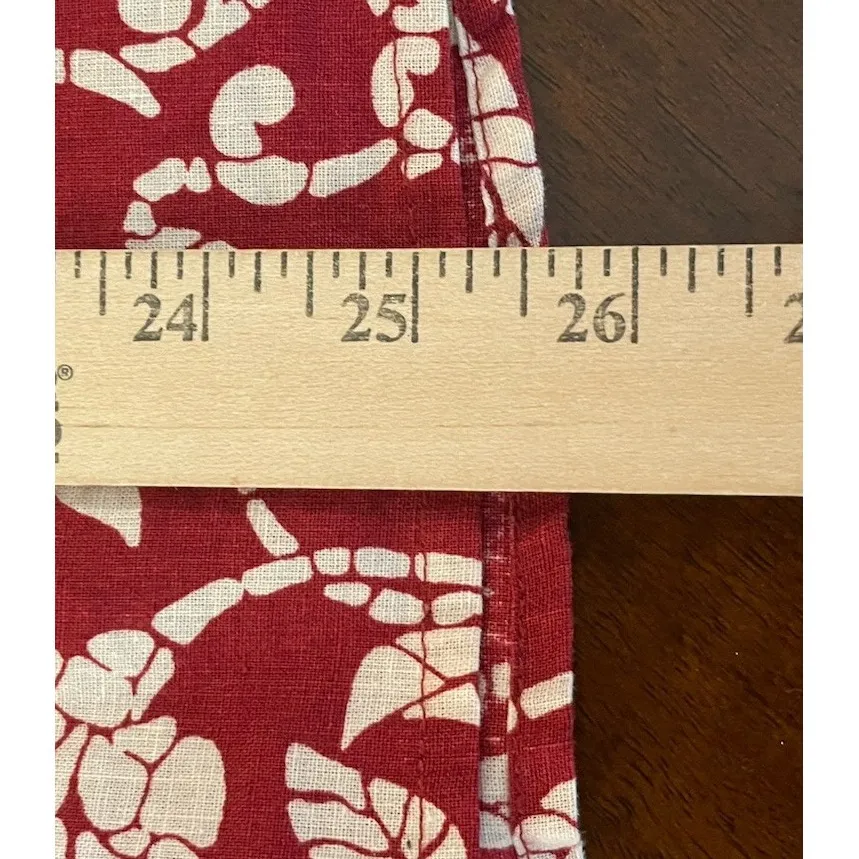 Croft Barrow Womens XL Floral‎ Hawaiian Button Up Top Blouse Cinched Back Linen - Image 5