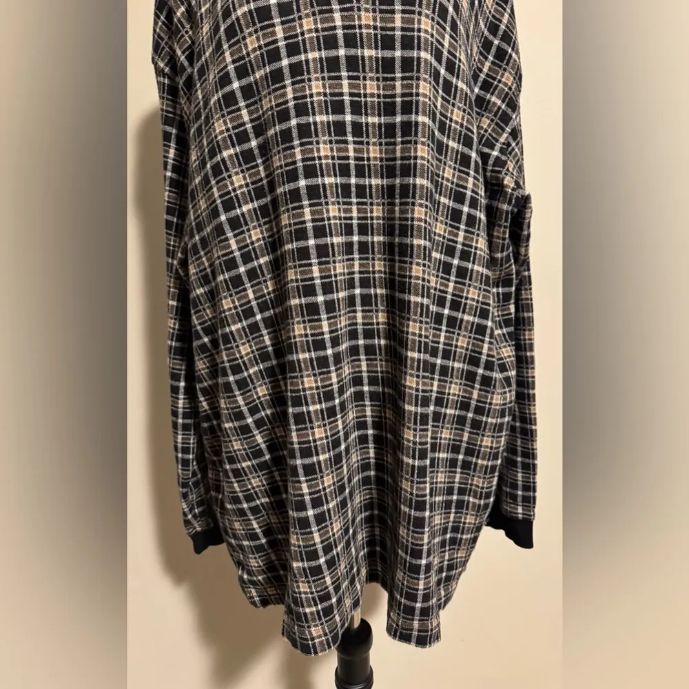 EUC Roundtree & Yorke Black and Brown Plaid Long Sleeve Sweater size 2X - Image 5