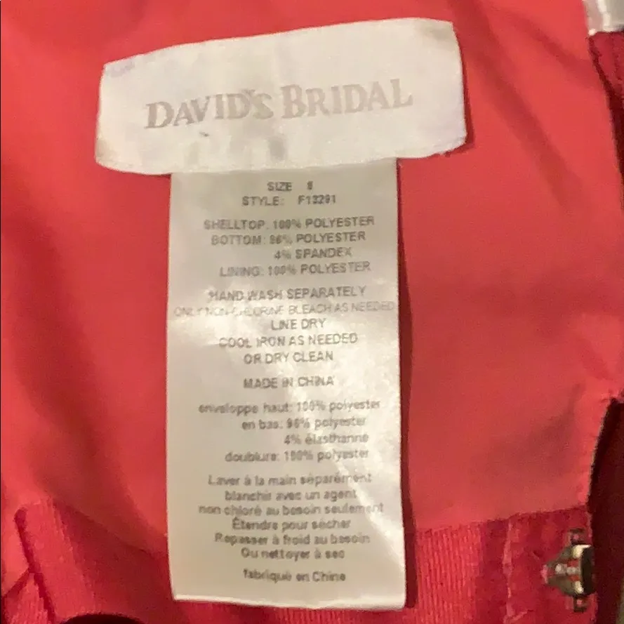 Long size 8 David’s Bridal pink bridesmaid dress - Image 2