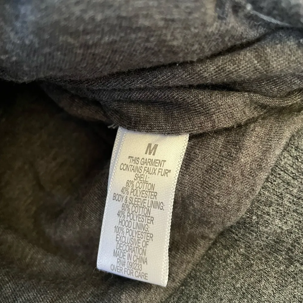 Roxy grey hooded zip up Peacoat style jacket Sherpa lined Women’s size medium - Image 8