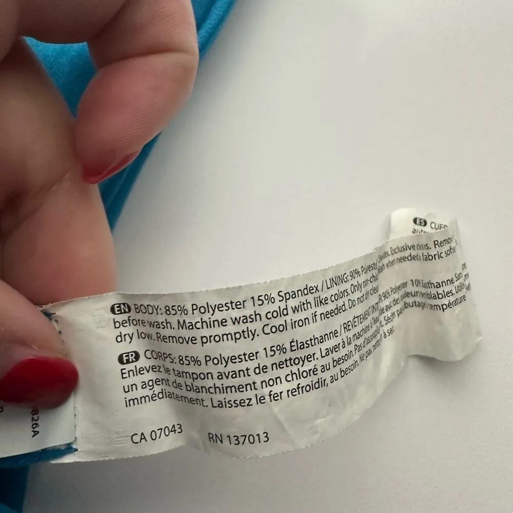 MARIKA Women's Blue Shirley Elastic Band Sport Bra Size Medium Athletic Gym - Image 7