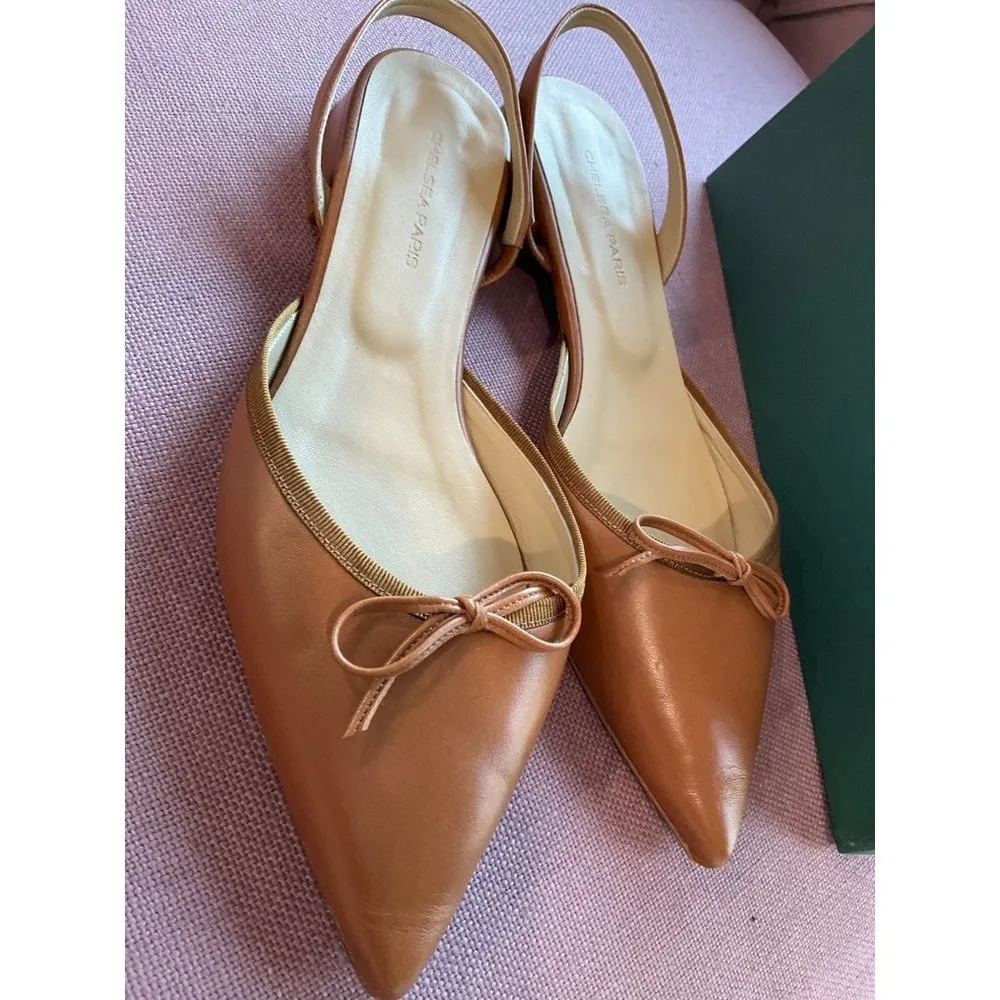 Chelsea Paris Yona Flats in Nutshell 39 with box Womens Low Heel Slingbacks Brown Size 8 - Image 8