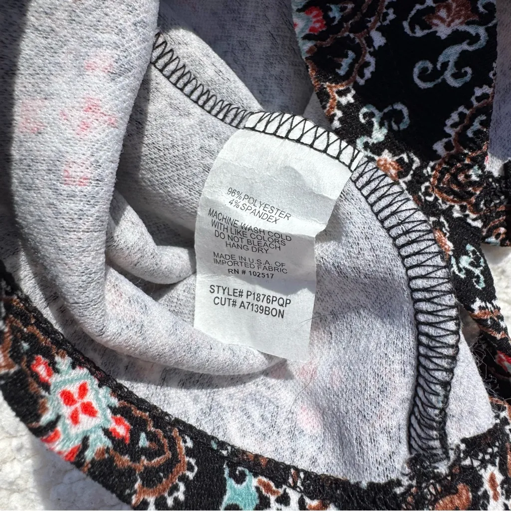 Soprano Black and Pink High Waist Shorts Size M Festival Ethnic Boho Stretch - Image 8