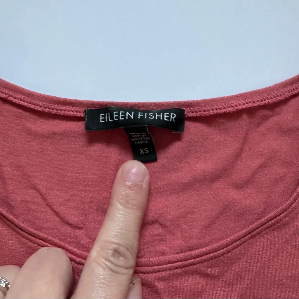Eileen Fisher Organic Cotton Jersey Scoop Neck Tank Top Pink Size X-Small NWOT - Image 3