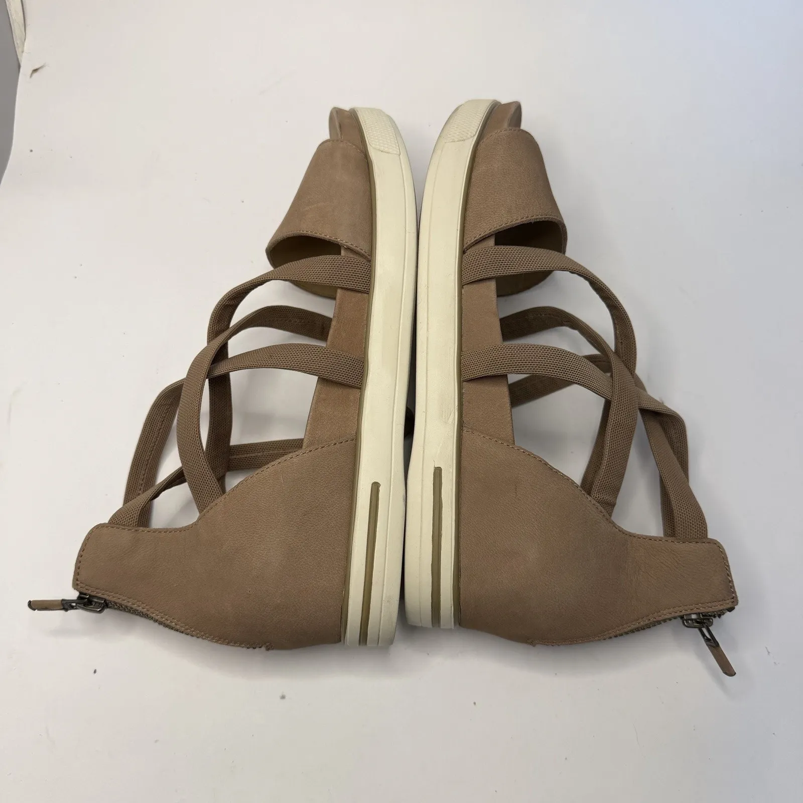 Eileen Fisher Womens 10 Sandals Mesh Strappy Back Zip Summer Shoe Classic Chic - Image 11