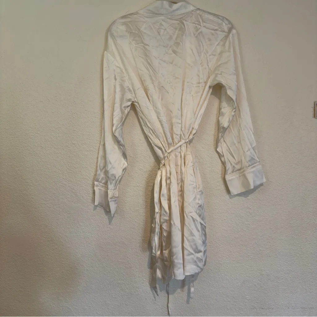 NWT SKIMS Bridal Collection Silk Blend “Mrs" Marble Robe Women’s Size L/XL - Image 9