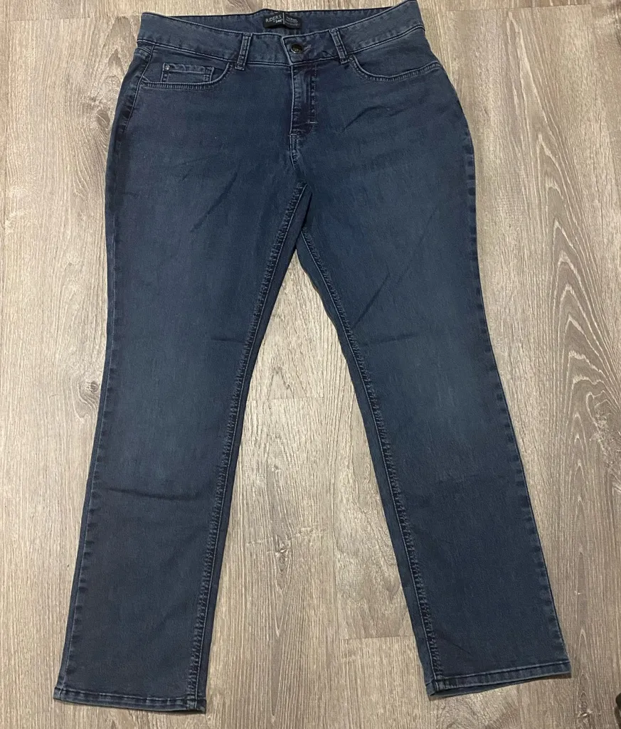 NWT Riders by Lee Dark Wash Mid-Rise Straight-Leg Jeans | Size 16P - Image 1