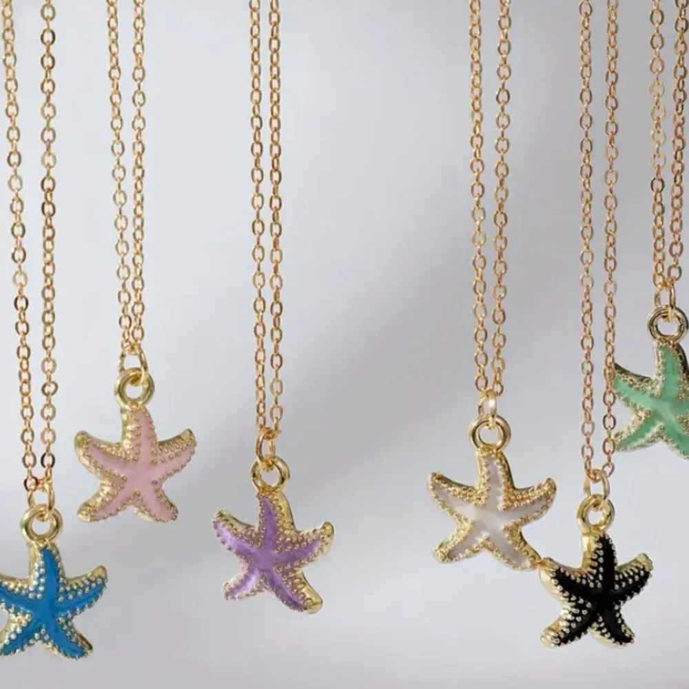 Purple Starfish Necklace Gold - Image 2