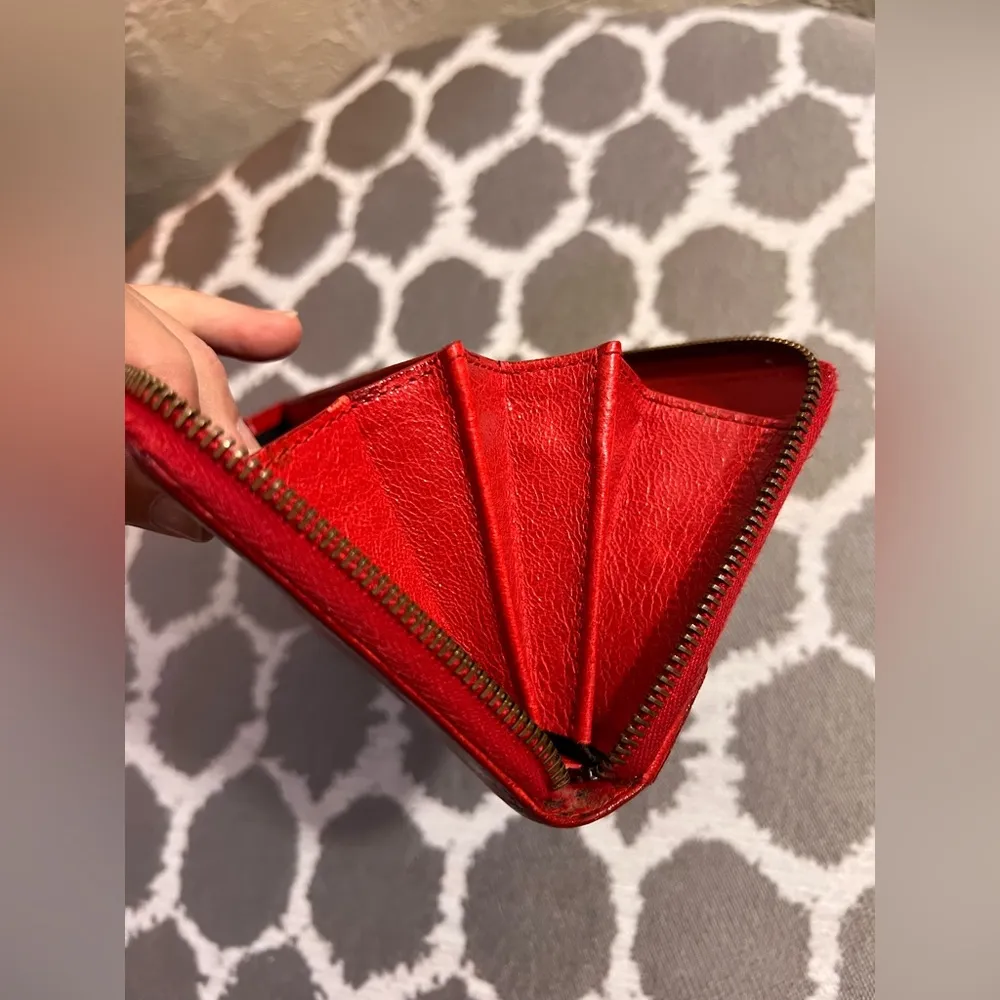 Balenciaga Paris Red Iconic Wallet luxury leather zip around luxury leather - Image 13