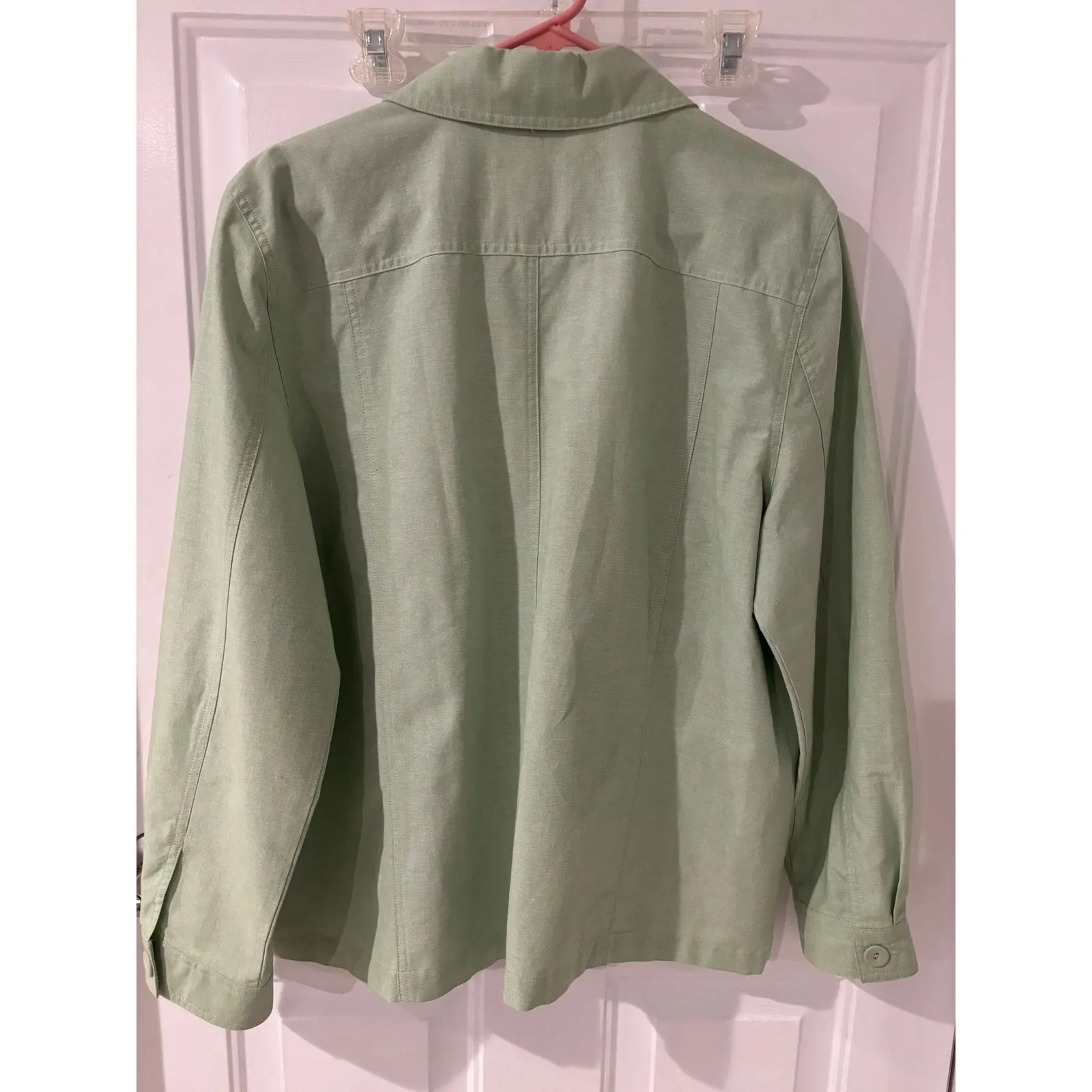 Alfred Dunner  Floral Embroidered Button Down Jacket Green‎ Casual Size 18 - Image 5