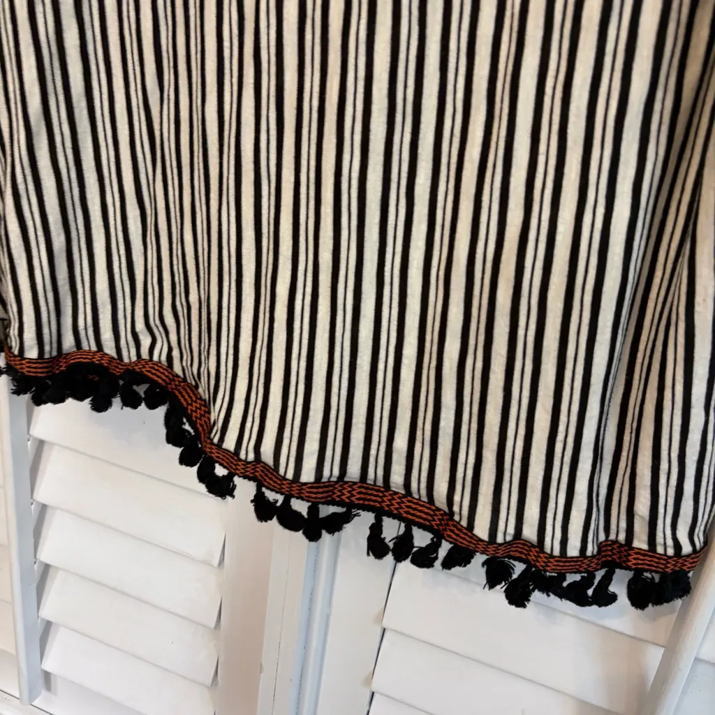 W5 Black And White Stripe Pop Pom Tank Top Size‎ 3X - Image 4