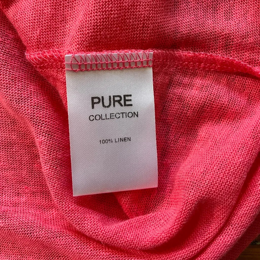 Pure Collection Coral Linen Dress Tunic Cover Up Size 8/10💛 Pink - Image 11