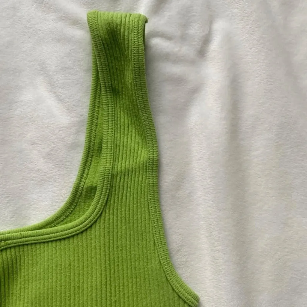 lime green Zara ribbed tank top - Image 9