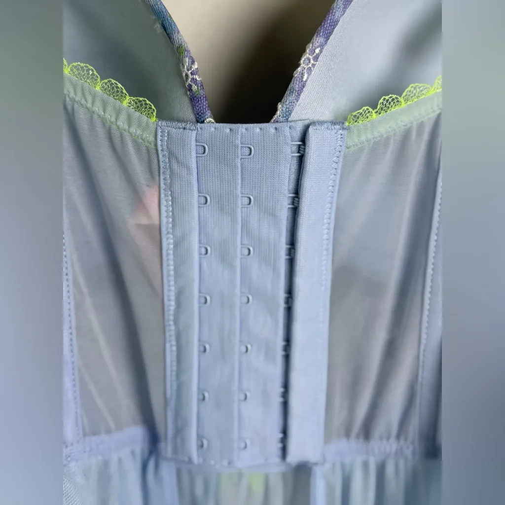 Victoria’s Secret Women Sheer Babydoll Lingerie Blue Lace Coquette Fairycore 34D - Image 6