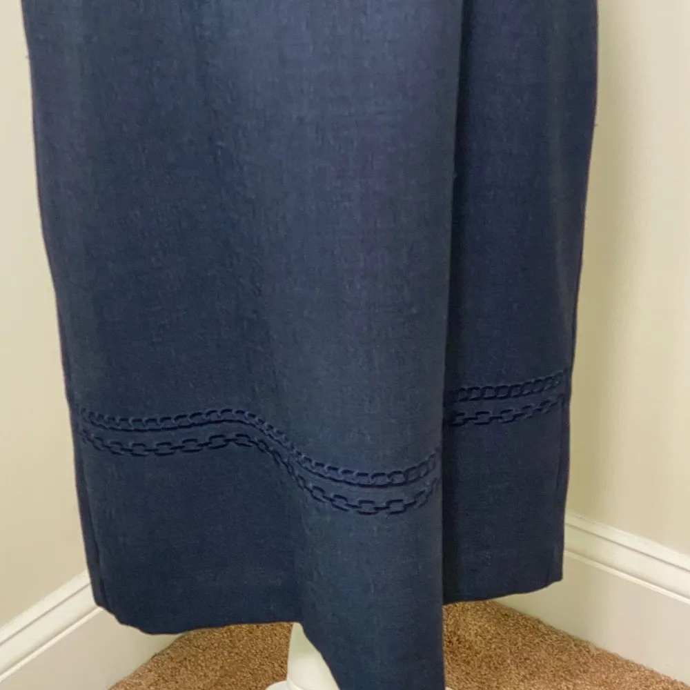 Womens Sleeveless Business Casual A Line Knee Length Blue Dress Size 8P - Image 5