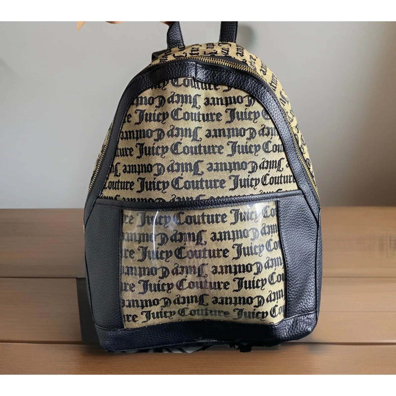 Juicy Couture Women's Full Size Backpack Purse Brown EUC Back To School - Image 4