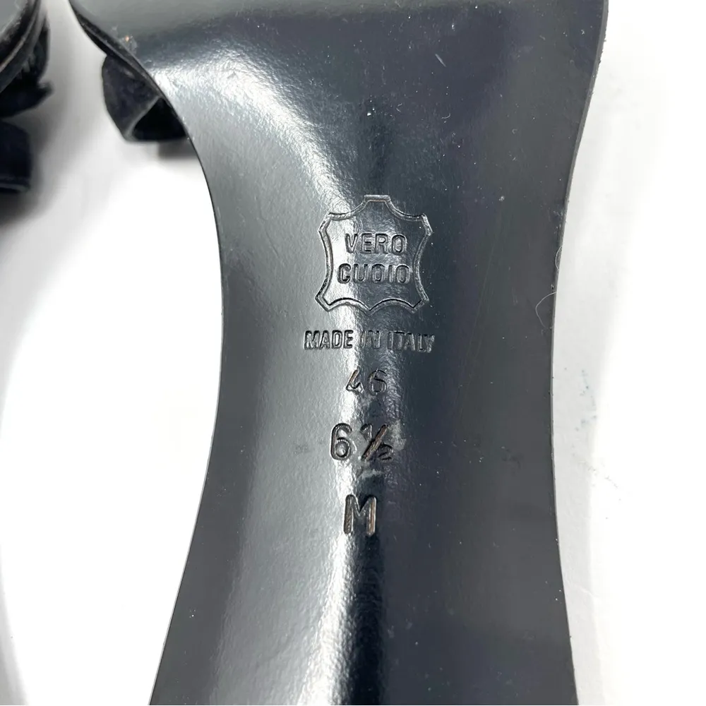 VIA SPIGA black leather and suede slides, made in Italy, size 6.5 - Image 9