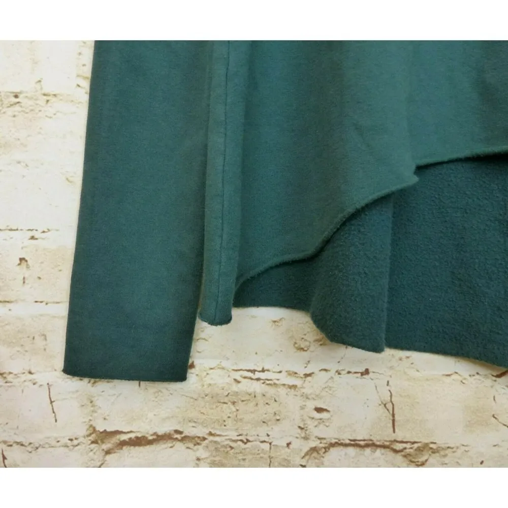 NSF Mock Turtleneck Long Sleeve Fleece Sweater Pullover High Low Green Womens S - Image 6